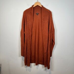 Torrid Cardigan Cable Knit Sweater Size‎ 5 Rust Spice Orange Long Line Crochet